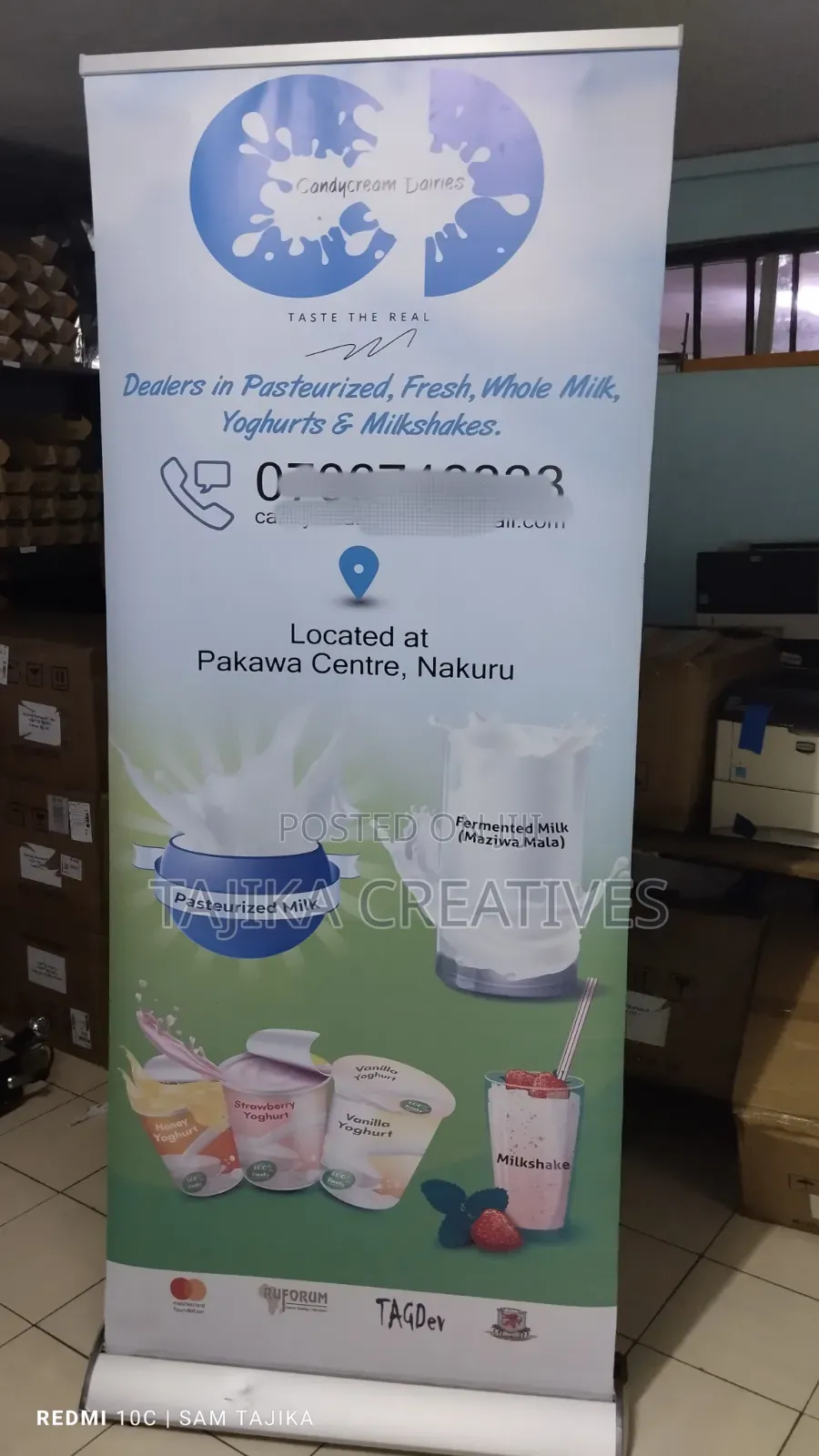 Milk Shop Broadbase Roll Up Banner