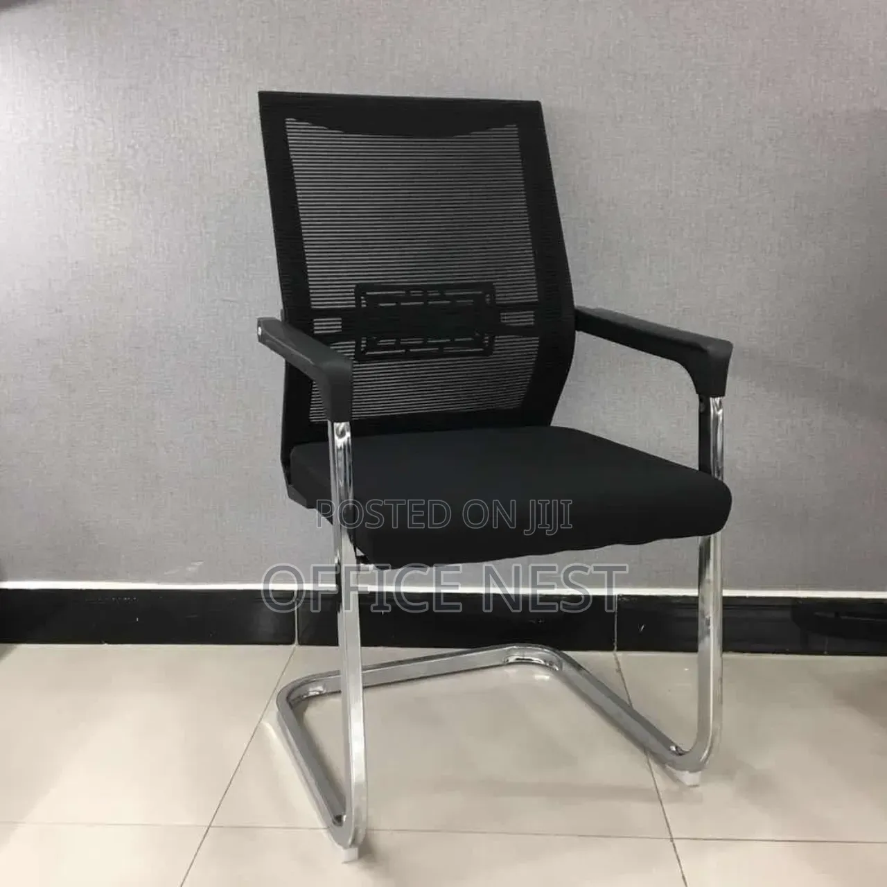 Visitor Office Chair With Mesh Back Chrome Frame – Reception Chair.