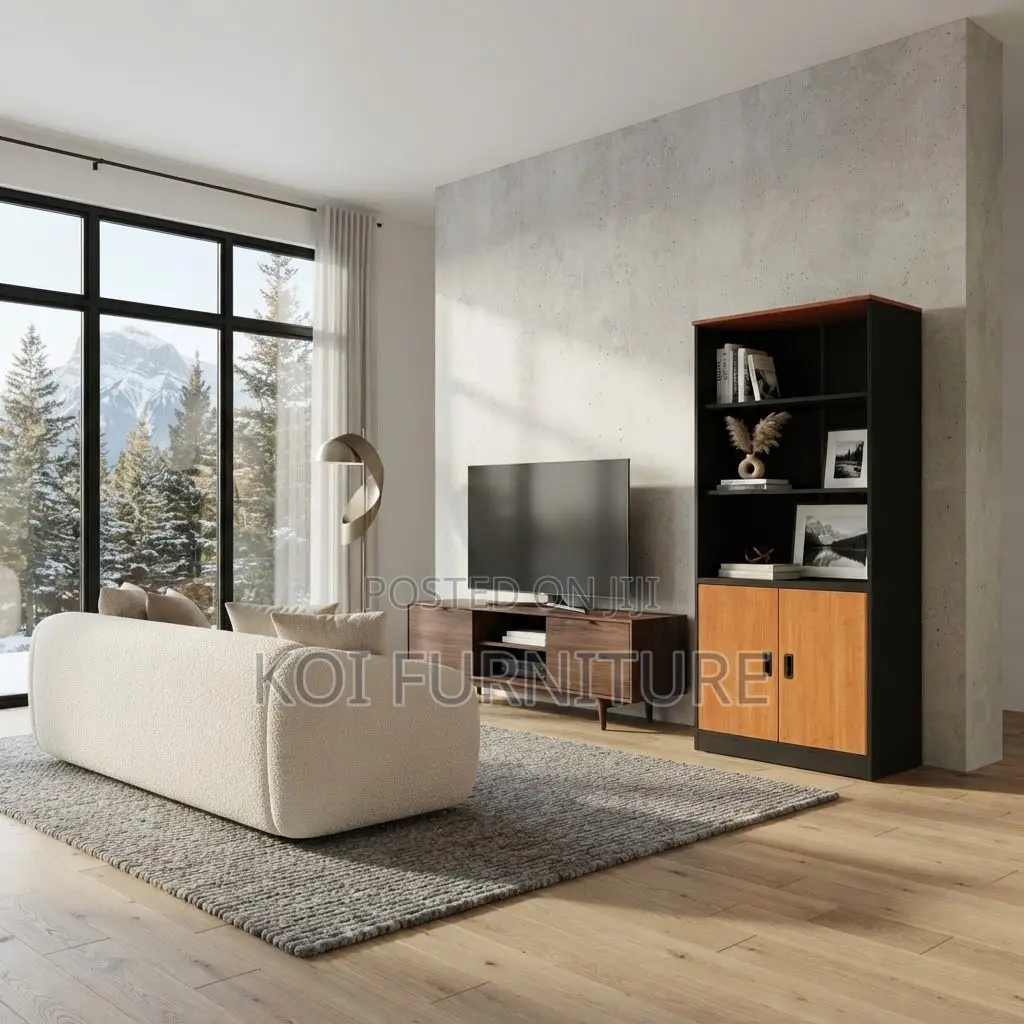 Storage Unit; Brown Modern Home Book Shelf Cabinet