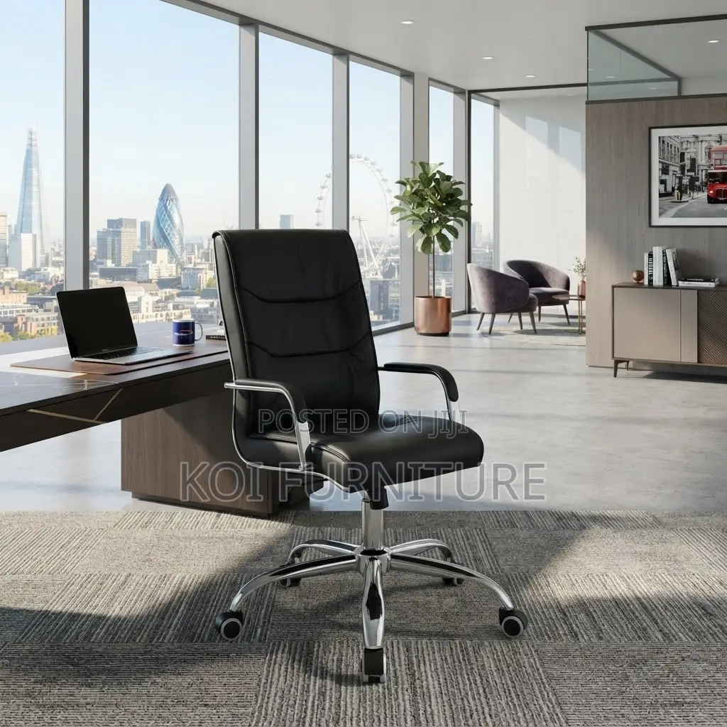 Office Chairs; Leather Visitors Office Chairs With High Backrest