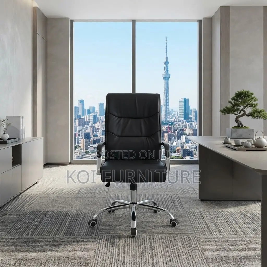Office Chairs; Leather Visitors Office Chairs With High Backrest