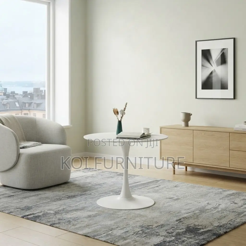 Coffee Table; Round Modern Marble Coffee Tea Table