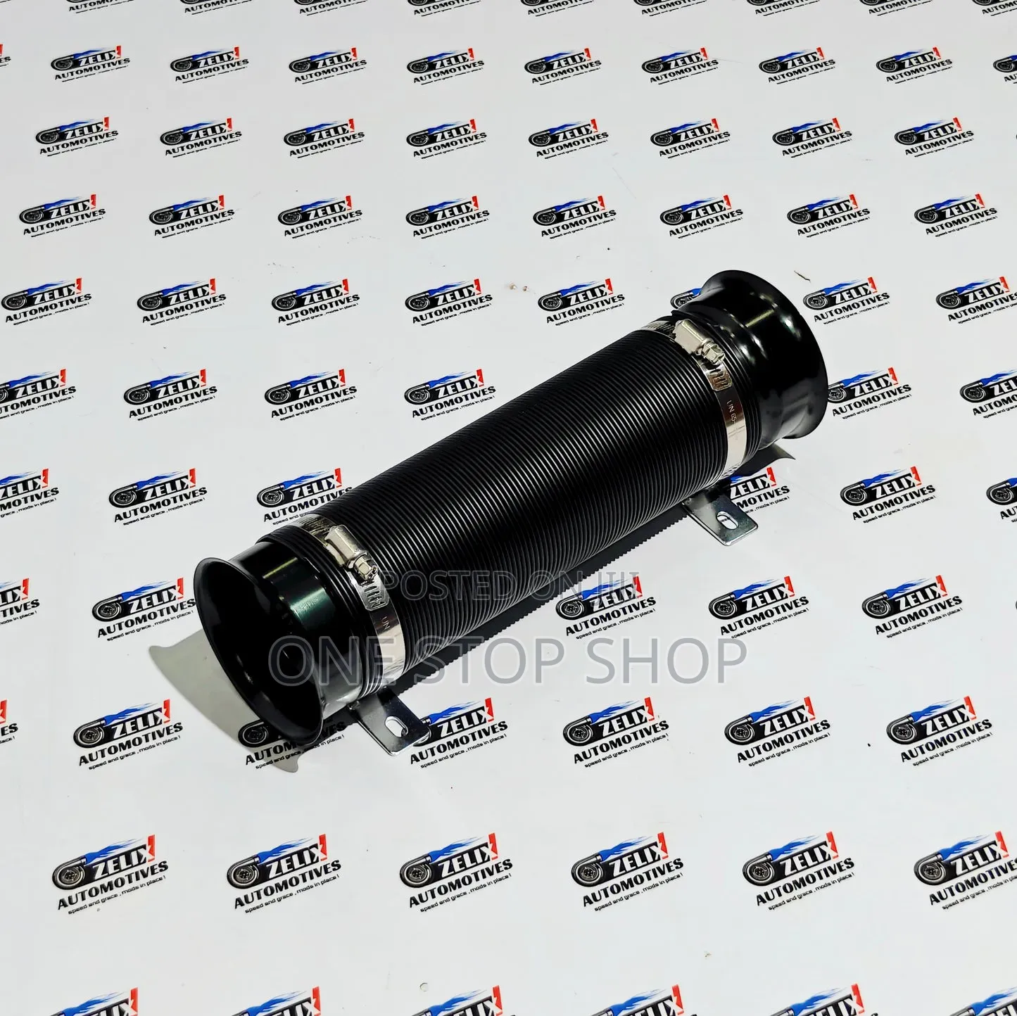 Air Filter Pipe Wit Blue Metal Alloy Bellmouth End With Tighten Clamps