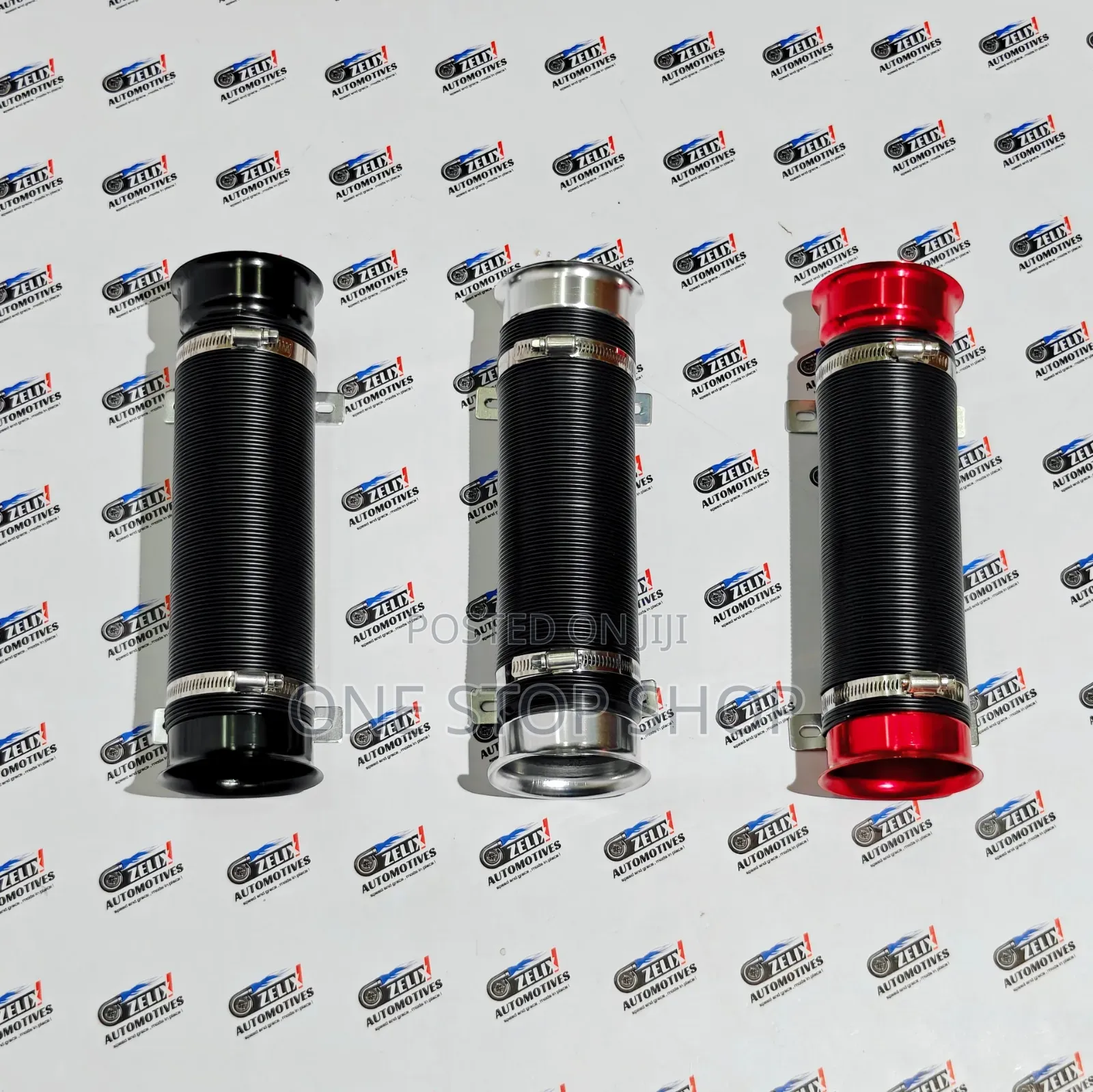 Air Filter Pipe Wit Blue Metal Alloy Bellmouth End With Tighten Clamps