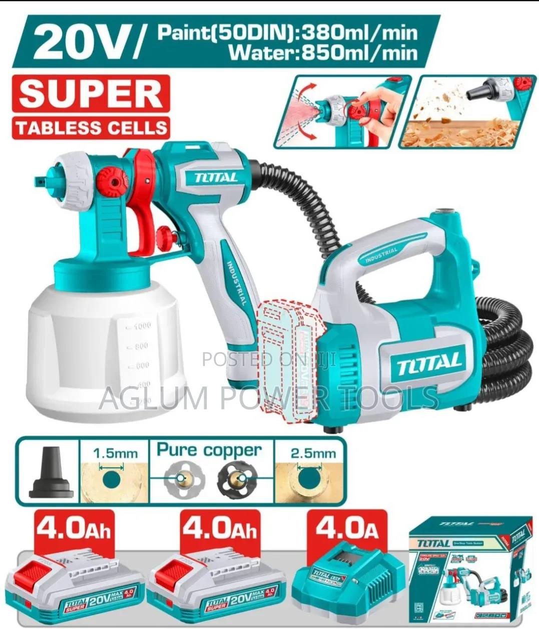 Total Cordless Spray Gun 380l/Min