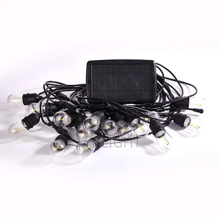String Lights With Bulbs Led Edison Solar Powered Outdoor Waterproof