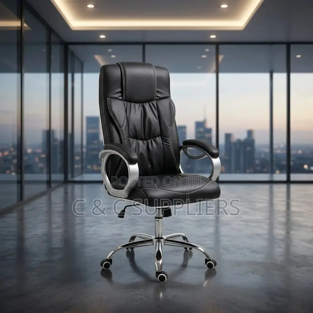 Black Leather Boss Task Chair.