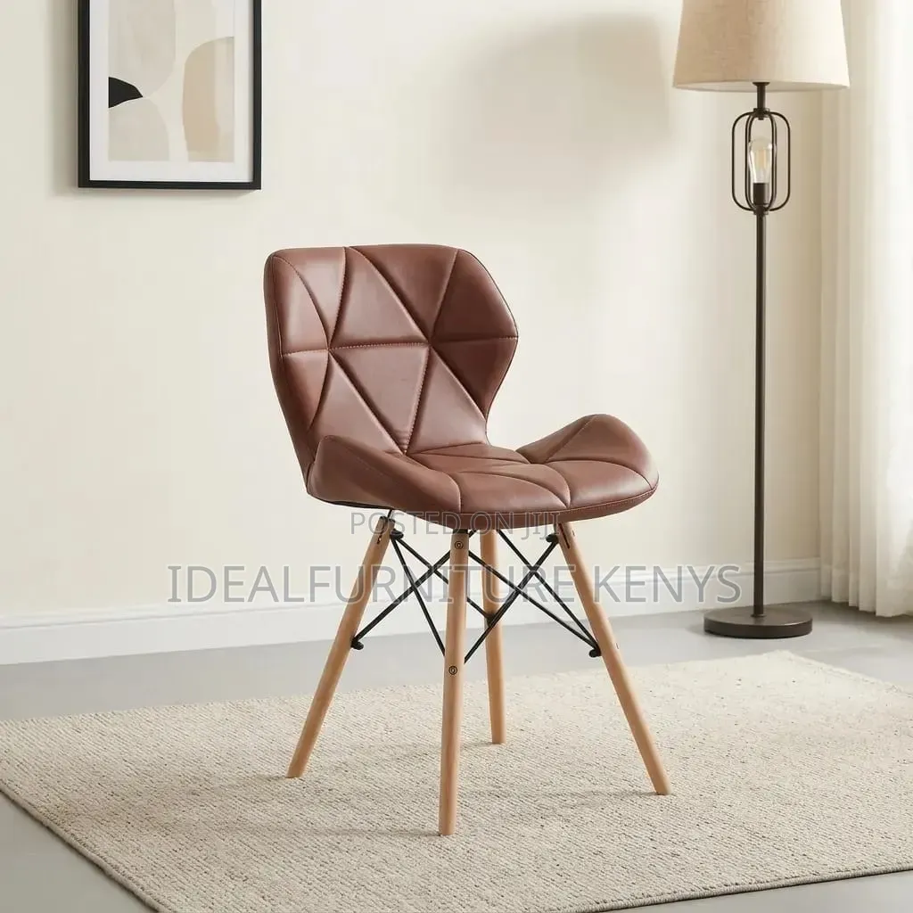 Brown Leather Chrome Base Stools