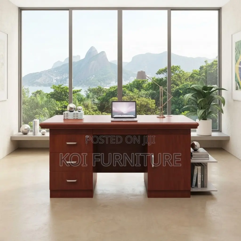 Office Desk; 120CM Modern Mahogany Made Home Office Red Desk