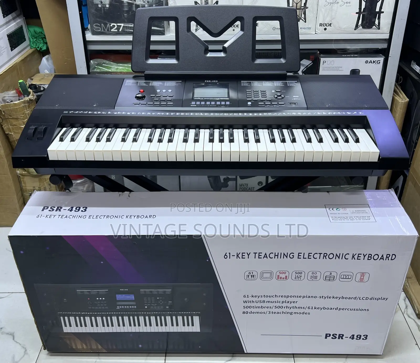 PSR-493 Professional Portable 61-Key Digital Piano + Keyboard Stand