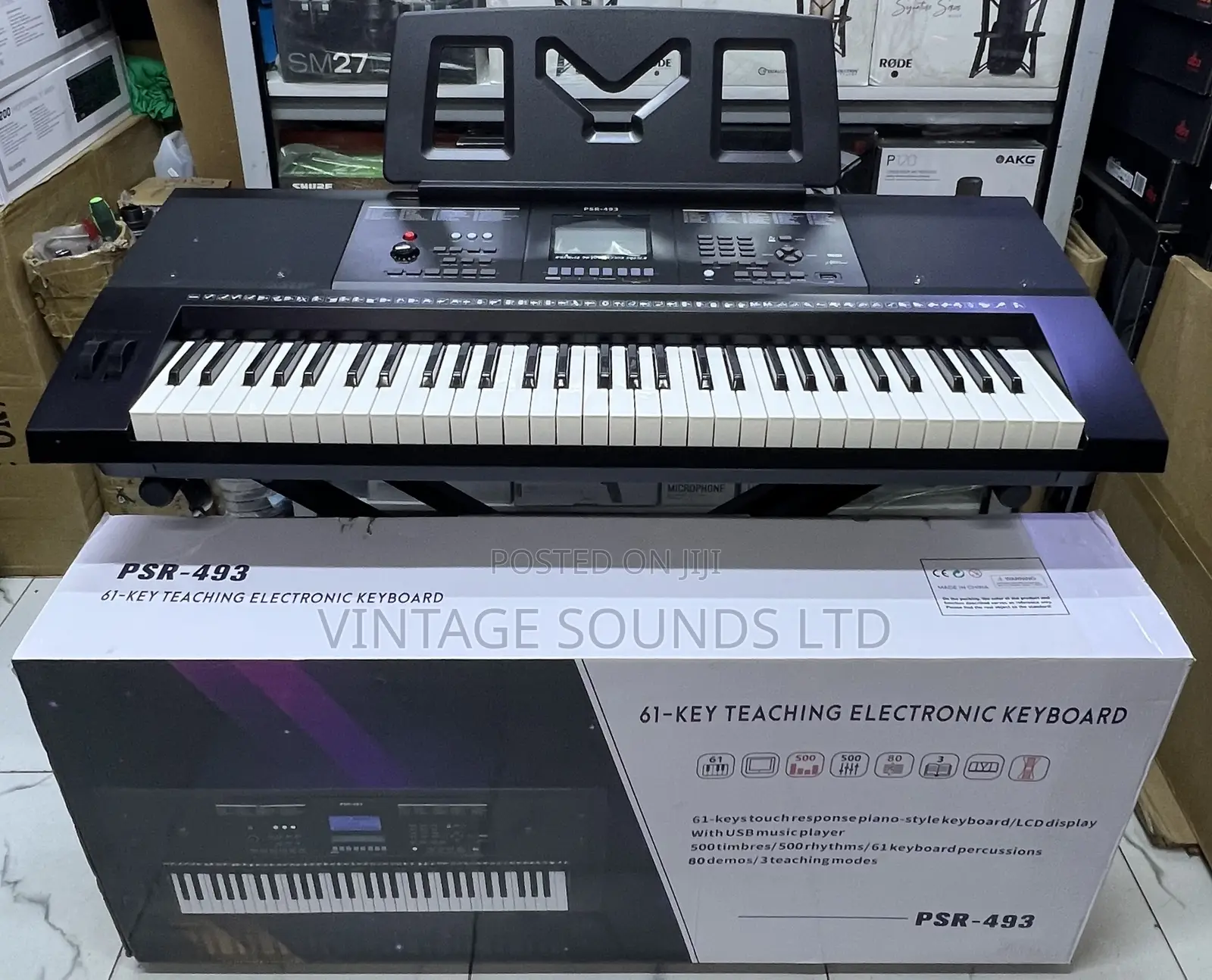 PSR-493 Professional Portable 61-Key Digital Piano + Keyboard Stand