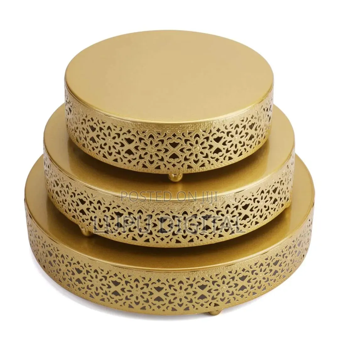 3Pcs Gold Cake Stands Sizes: *25/30/35/Cm*