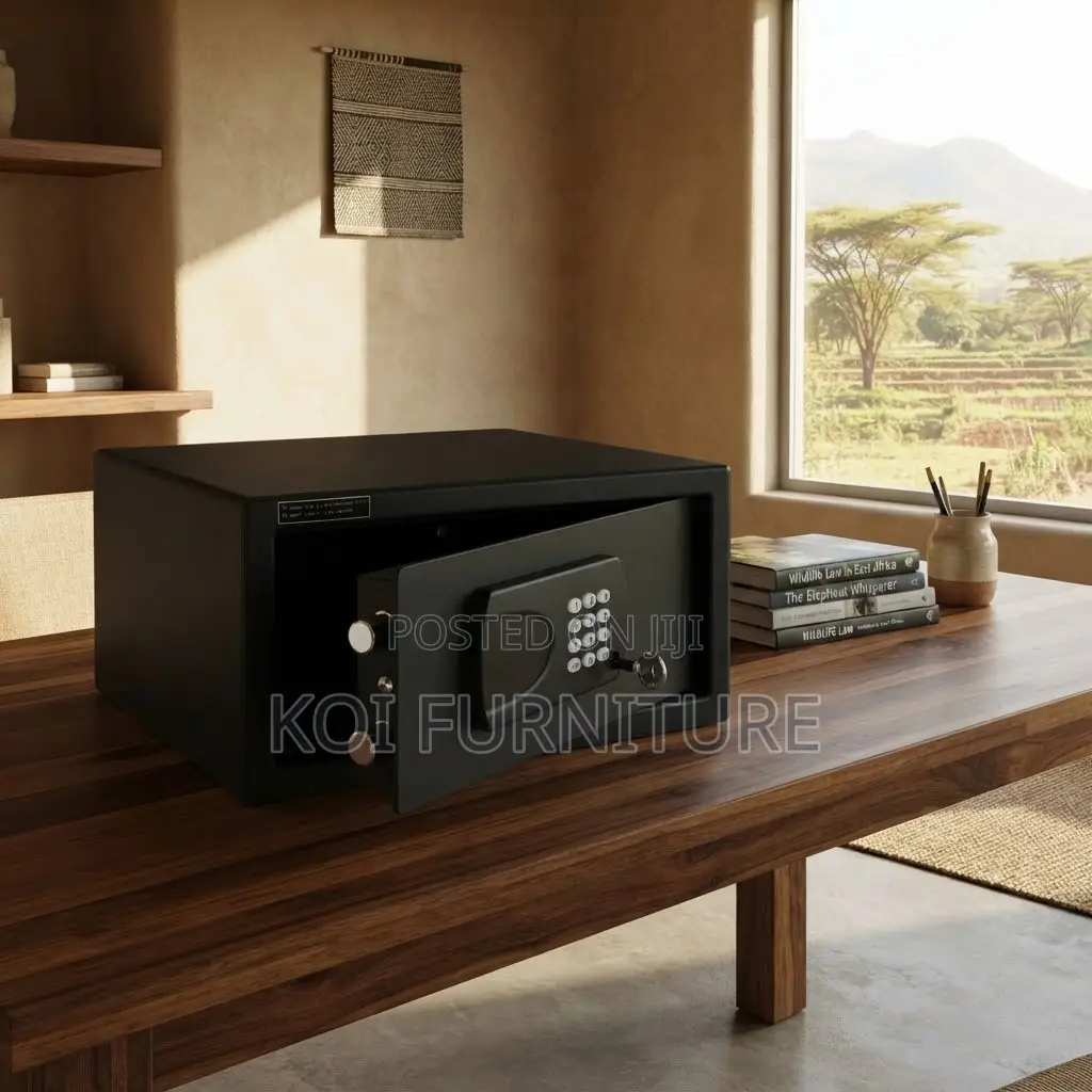 Office Safes; Black Metallic Home Office Cash Box Safe