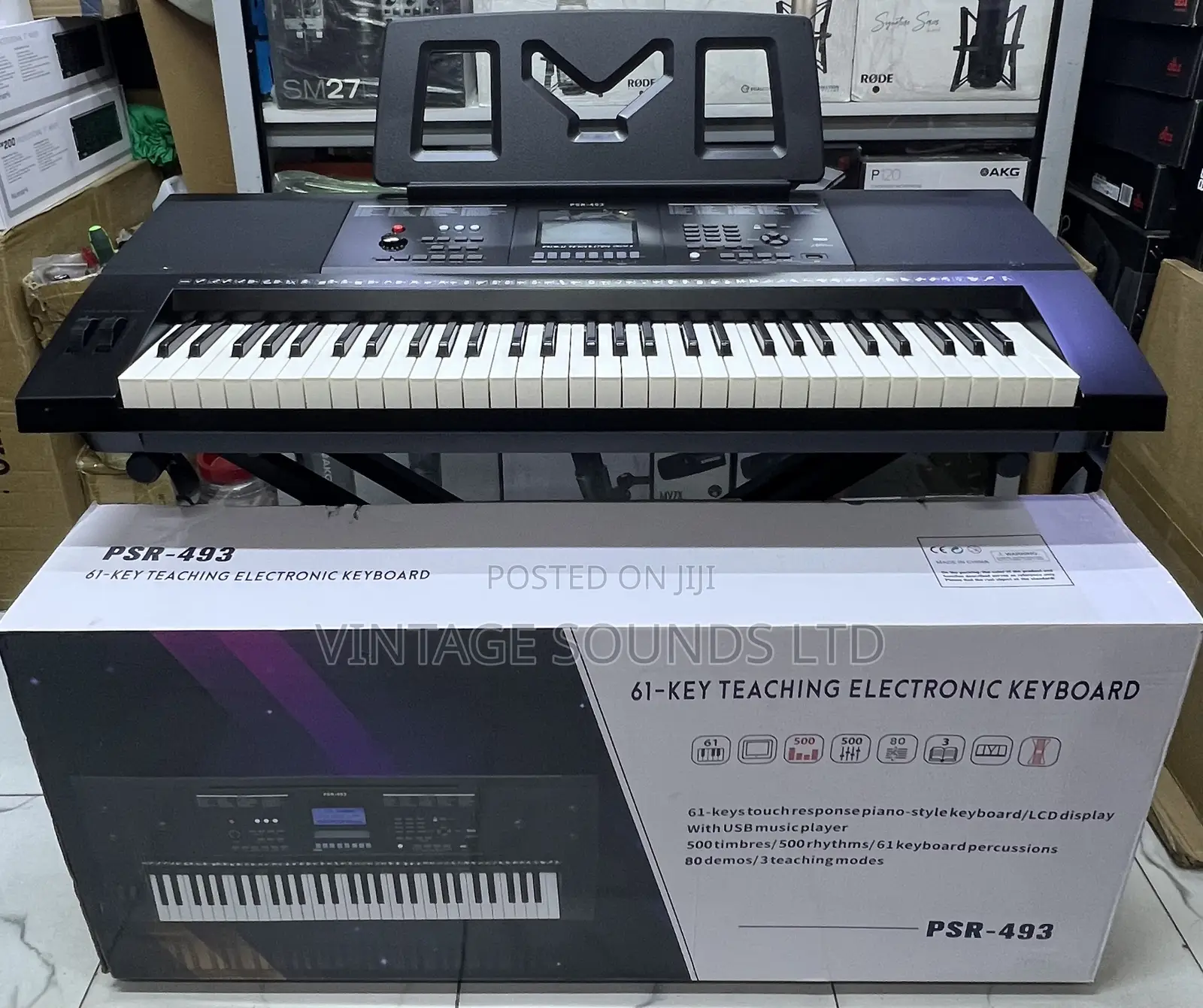 PSR-493 Professional Touch-Responsive 61-Key Electronic Keyboard