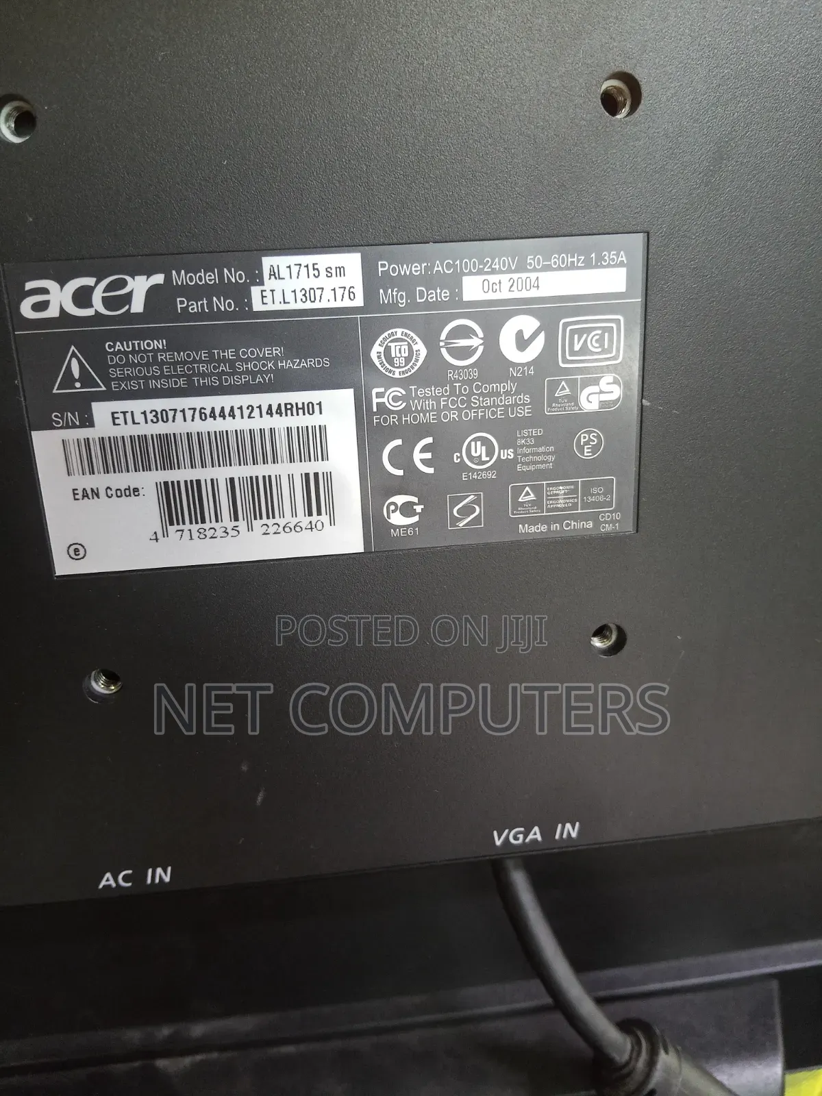 Acer Al1715sm 17 Inches