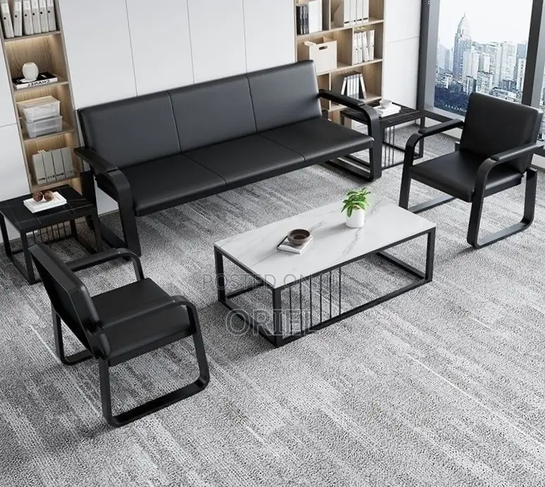 5-Seater Office Sofa Set : Office Leather Sofa