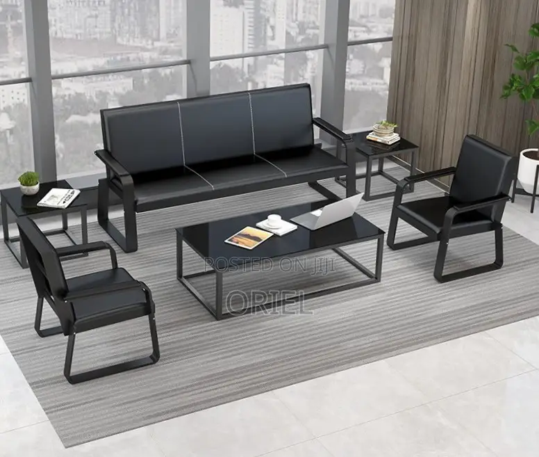 5-Seater Office Sofa Set : Office Leather Sofa