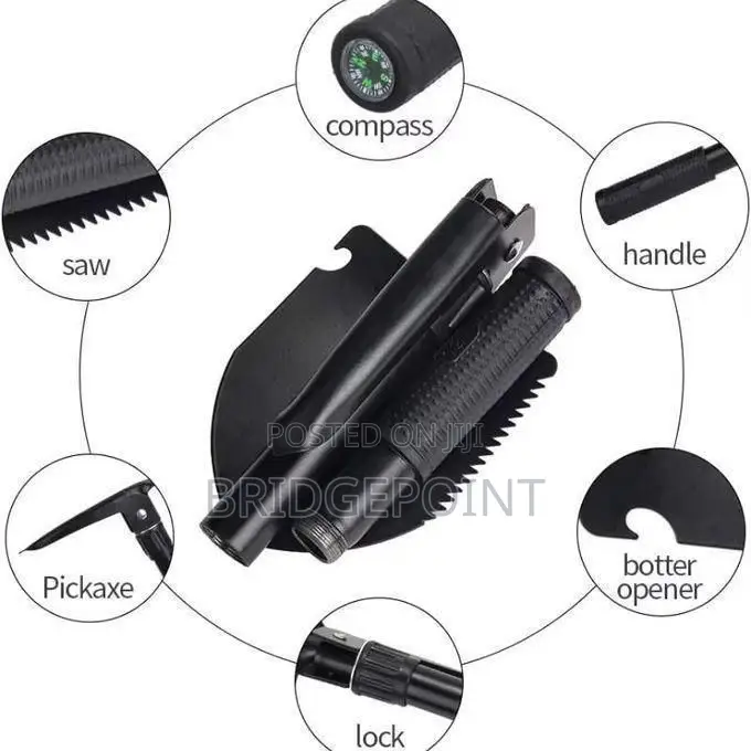 Multi-Functional Folding Shovel, Spade, and Trowel,