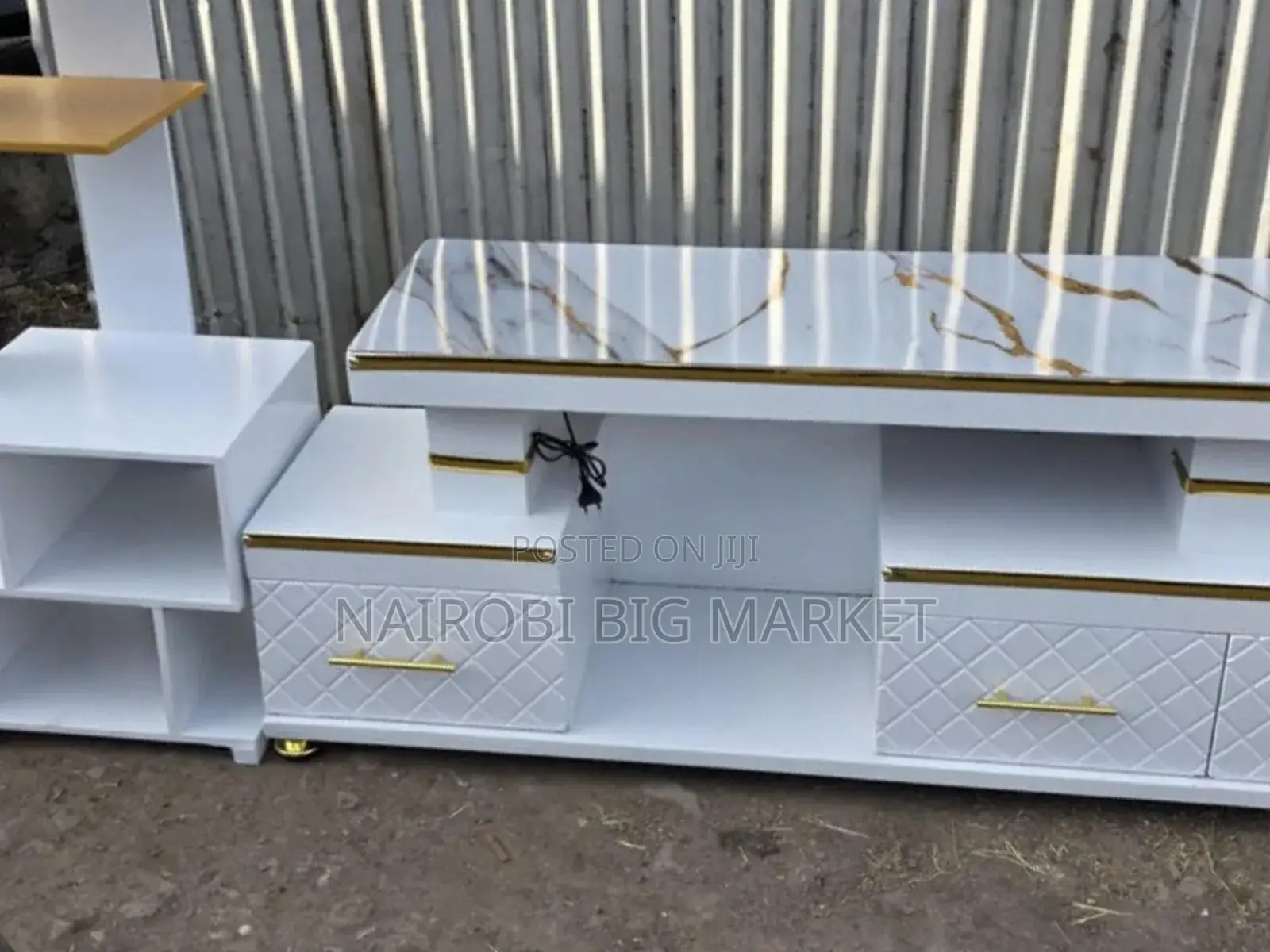 TV Stand With Led Lights With Inbuilt Flower Decor Stand