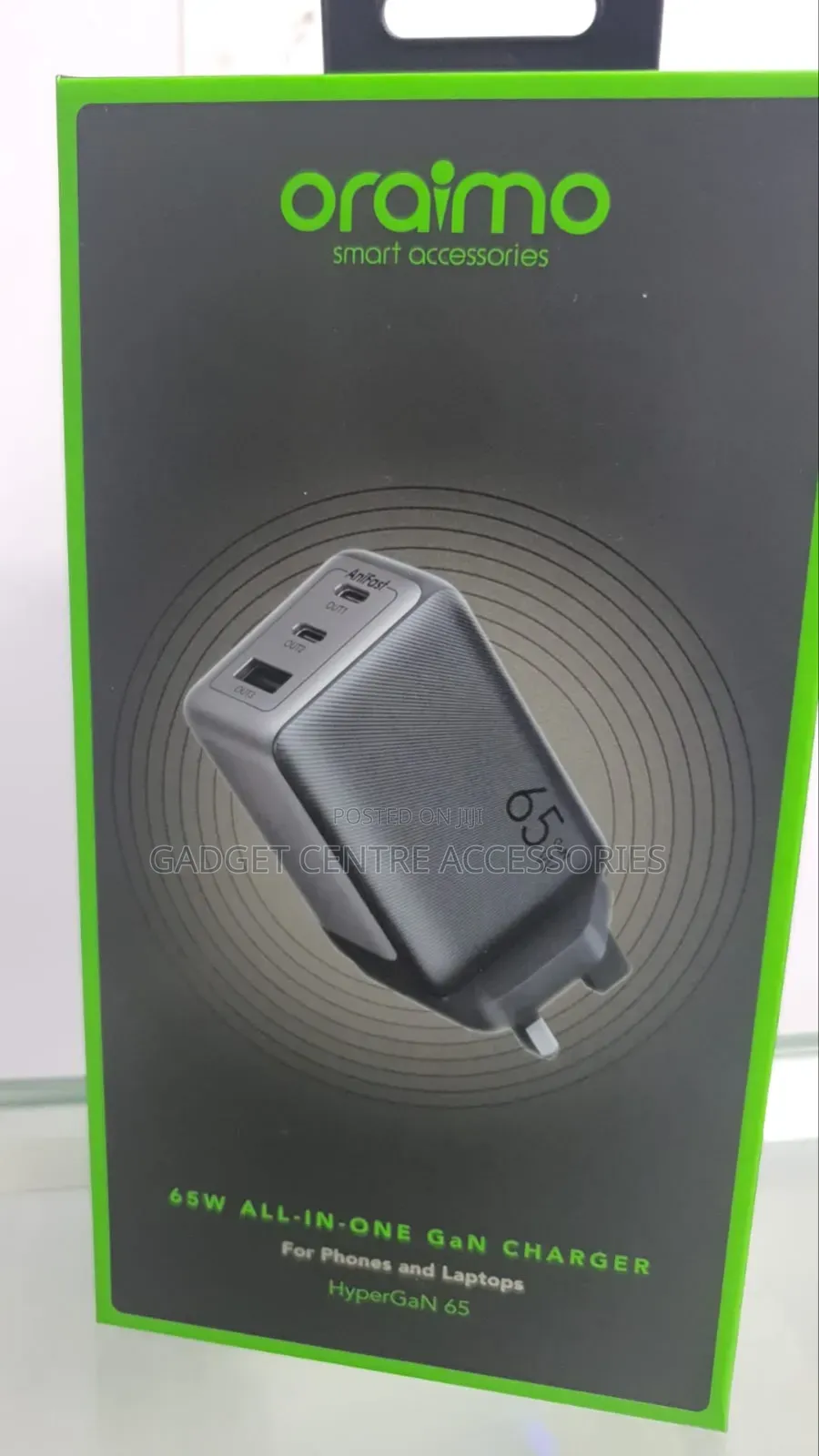 Oraimo 65w All-in-One Gani Charger , iPhone and Laptops, HyperGaN 65