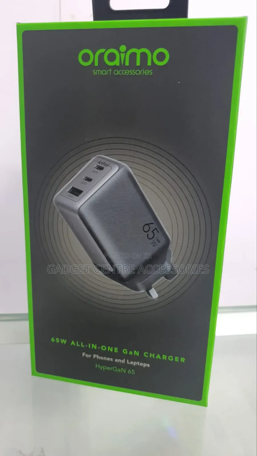 Oraimo 65w All-in-One Gani Charger , iPhone and Laptops, HyperGaN 65