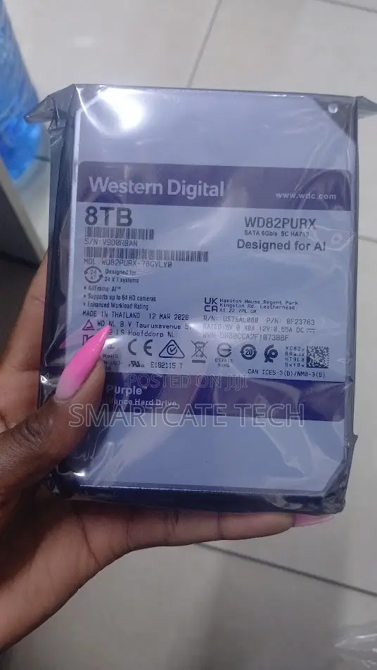 Wd Purple 8tb Surveillance HDD for CCTV/DVR/NVR
