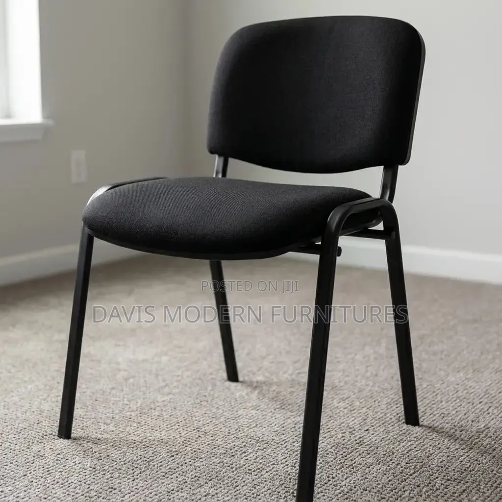 Black Fabric Stackable Chairs