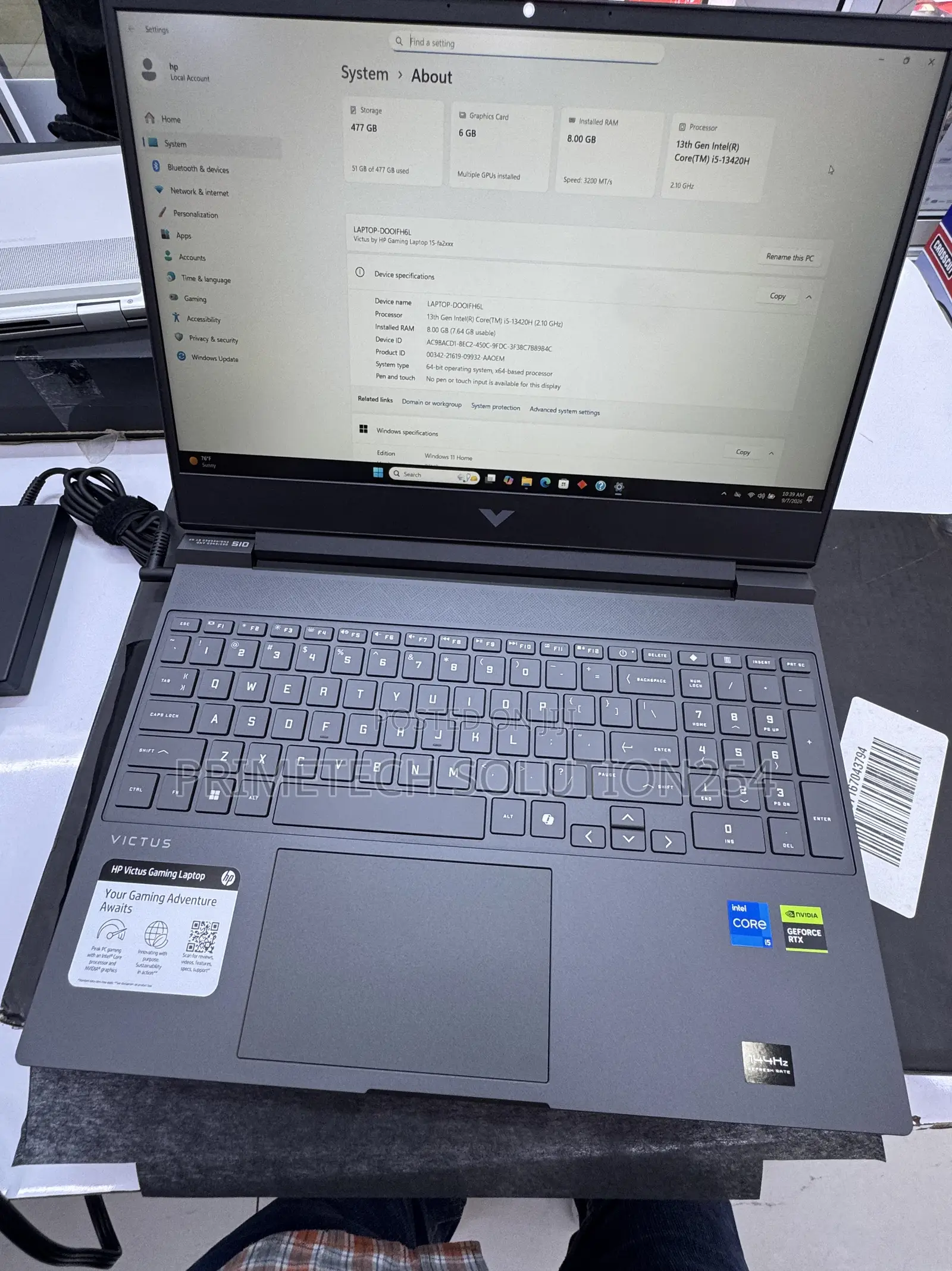 New Laptop HP Victus 15 8GB Intel Core i5 SSD 512GB