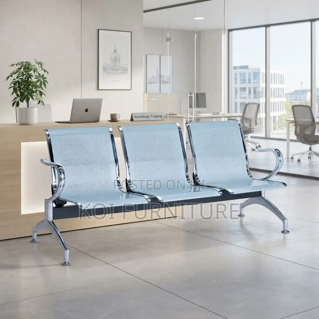 Office Bench; Three Seaters Non Upholstered Metal Bench