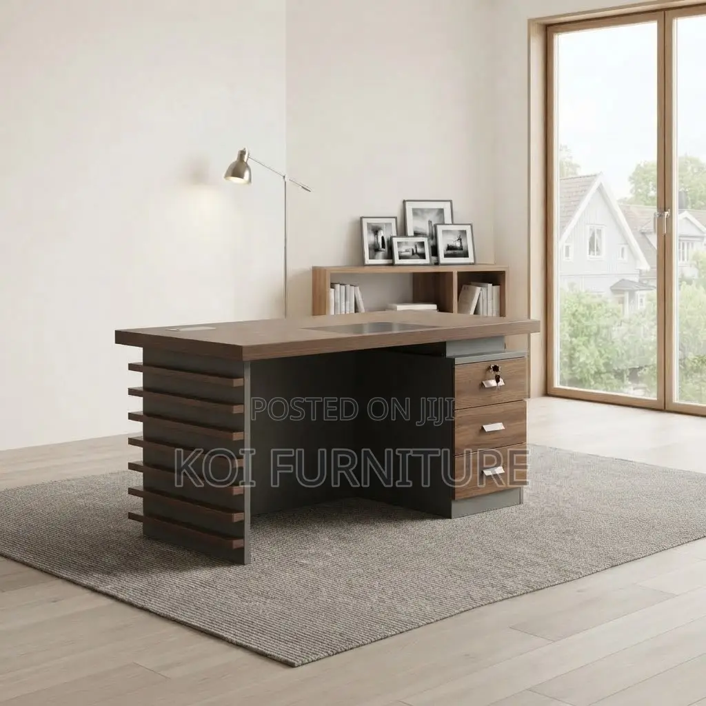 Office Desk; 1.4 Meter Brownish Golden Executive Office Desk