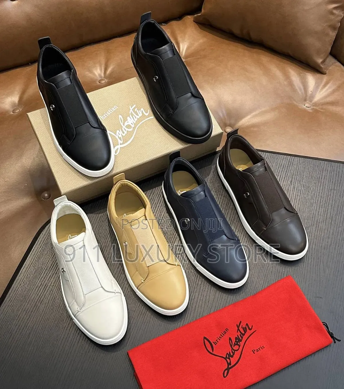 Christian Louboutin Red‐Sole Slip‐On Sneakers