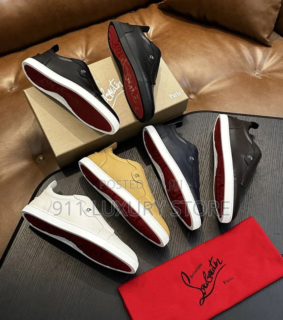 Christian Louboutin Red‐Sole Slip‐On Sneakers