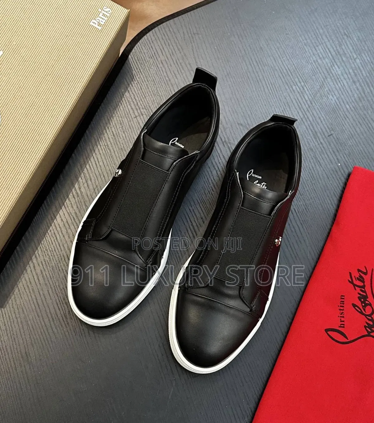 Christian Louboutin Red‐Sole Slip‐On Sneakers