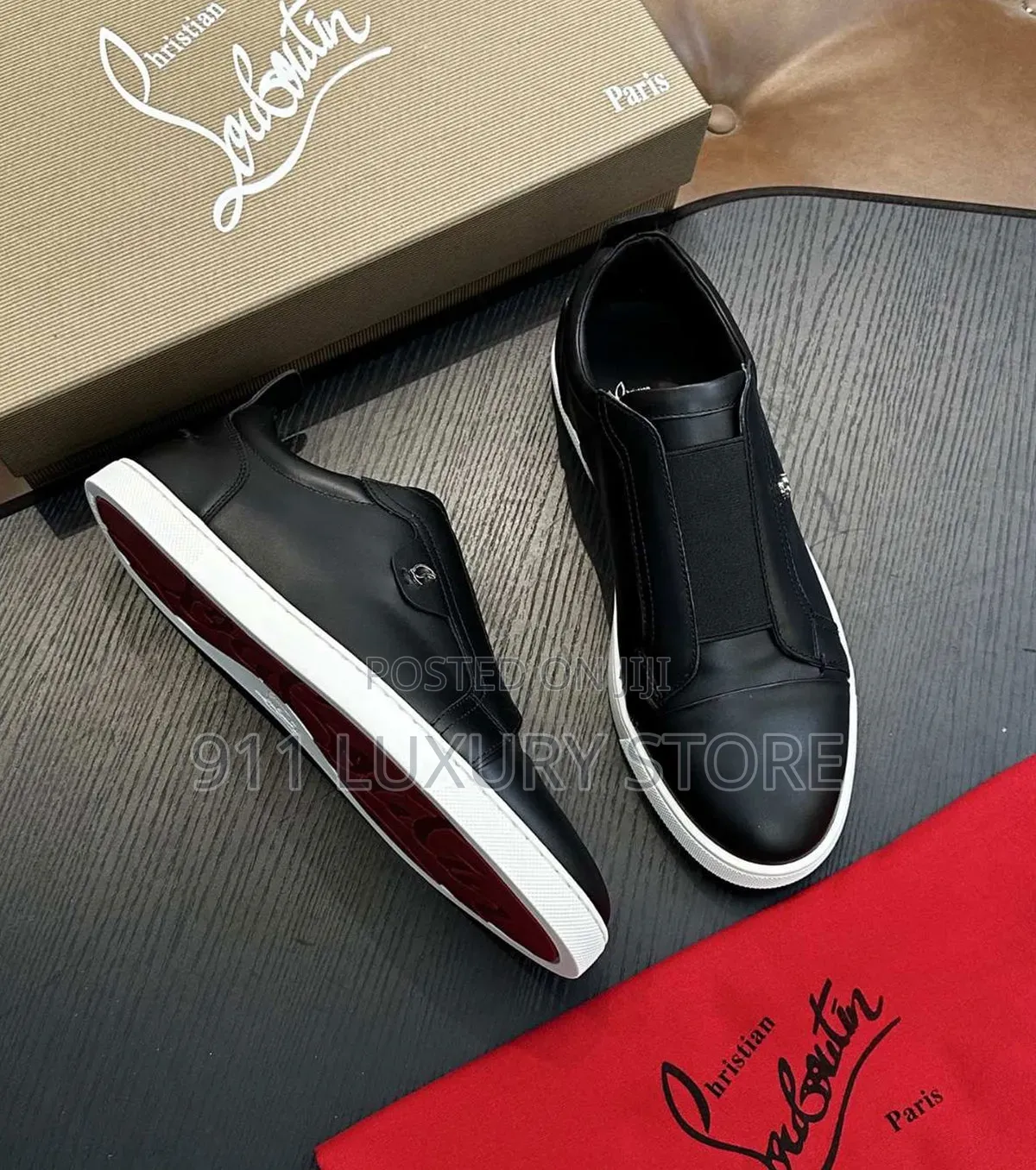 Christian Louboutin Red‐Sole Slip‐On Sneakers