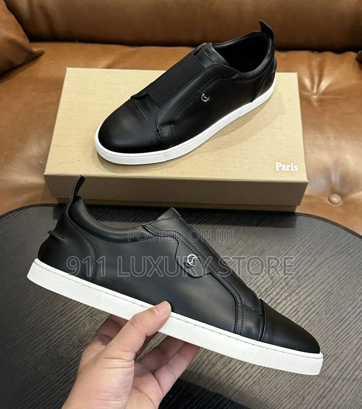 Christian Louboutin Red‐Sole Slip‐On Sneakers