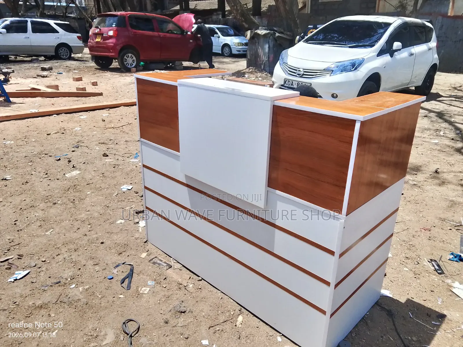 Stylized Office Reception Desk