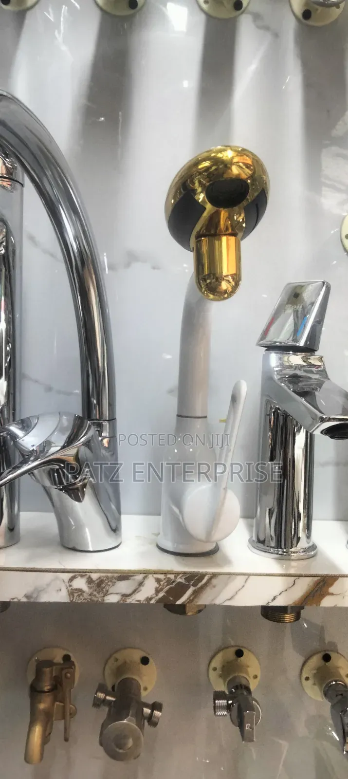 Kitchen Mixture Tap White With Gold
