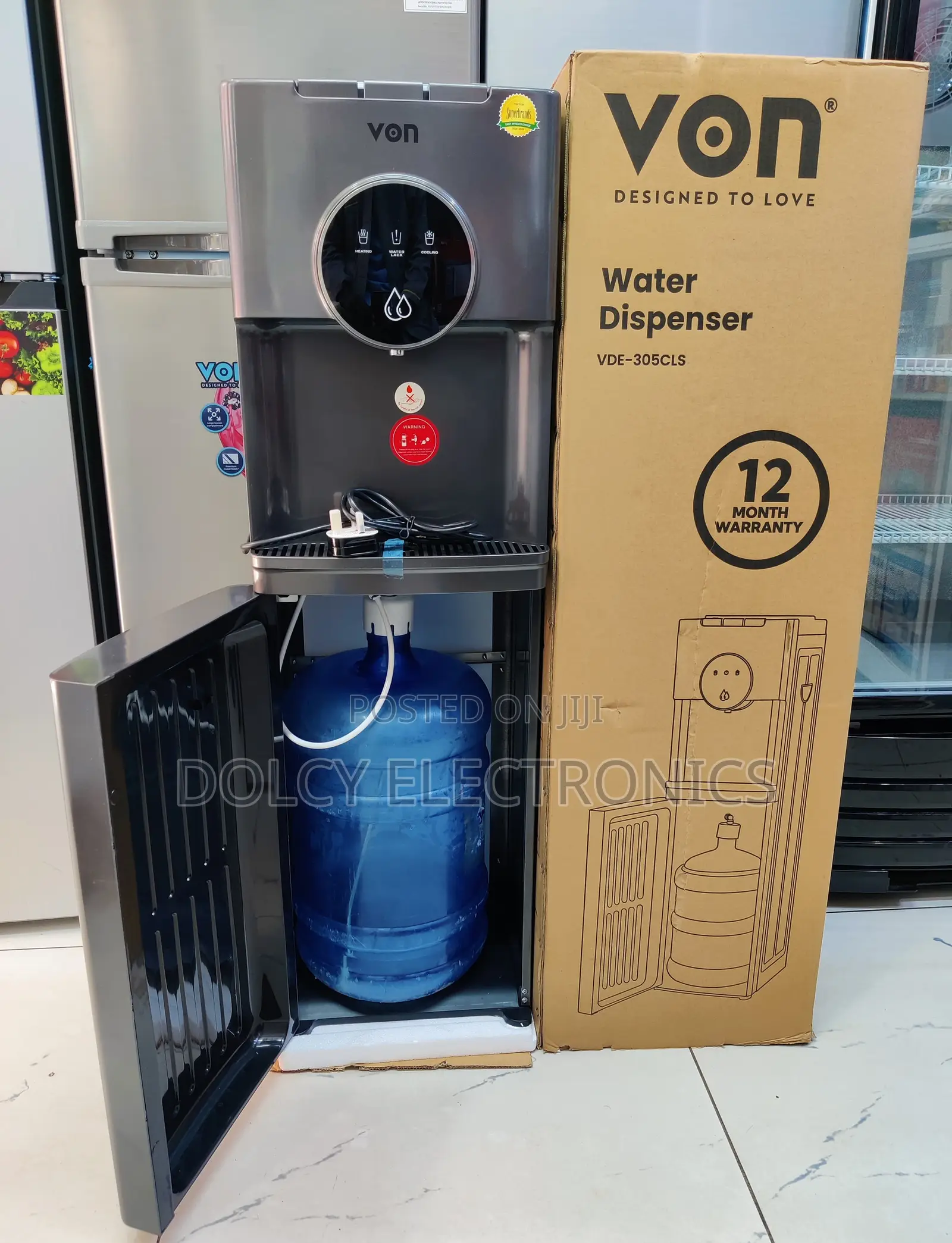 Von Vde-305cls Bottom Water Dispenser, Free Standing Electric Cooling