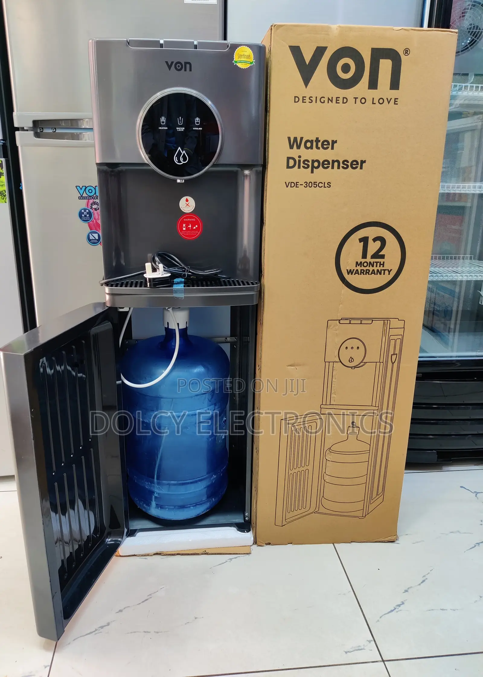 Von Vde-305cls Bottom Water Dispenser, Free Standing Electric Cooling