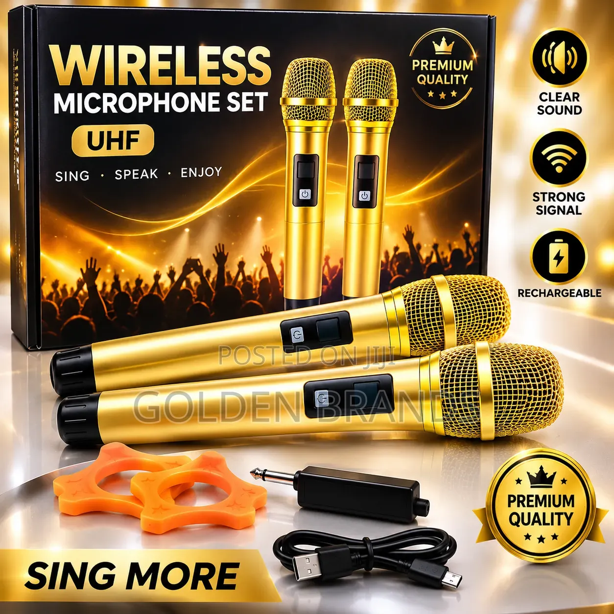 Professional Wireless Microphone 2 Pieces With a Receiver