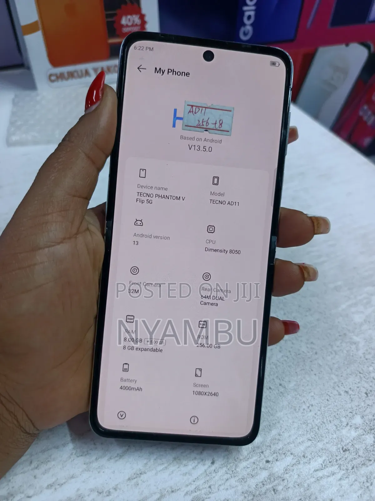 New Tecno Phantom V Flip 5G 256 GB Silver