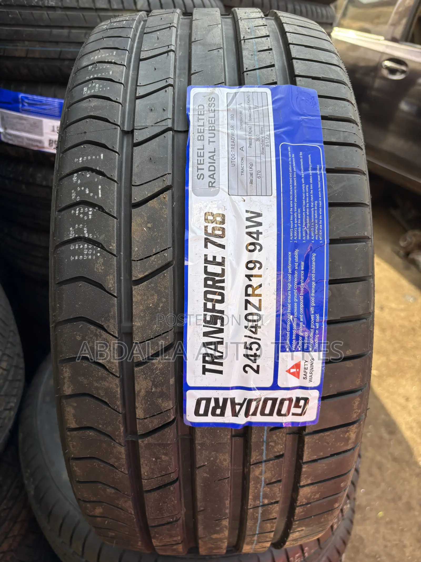 245/40r19 Goddard Tyre