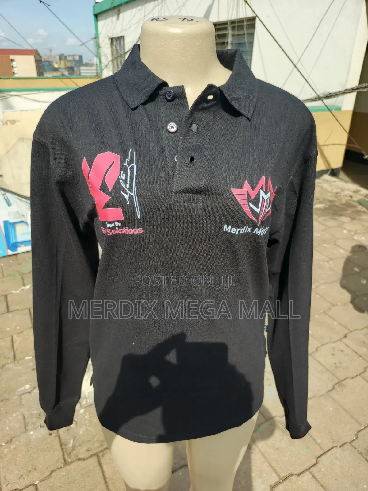 Long Sleeve Black Cotton Polo Shite,Polo Shirt