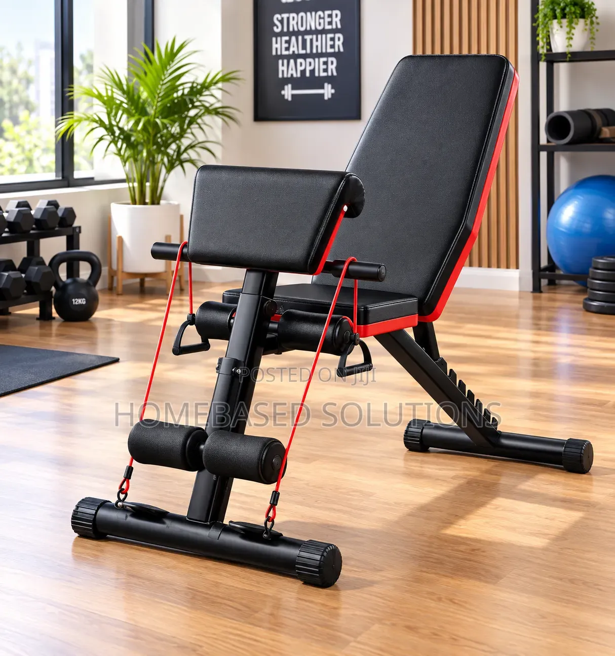 Premium Black Workout Gym Bench