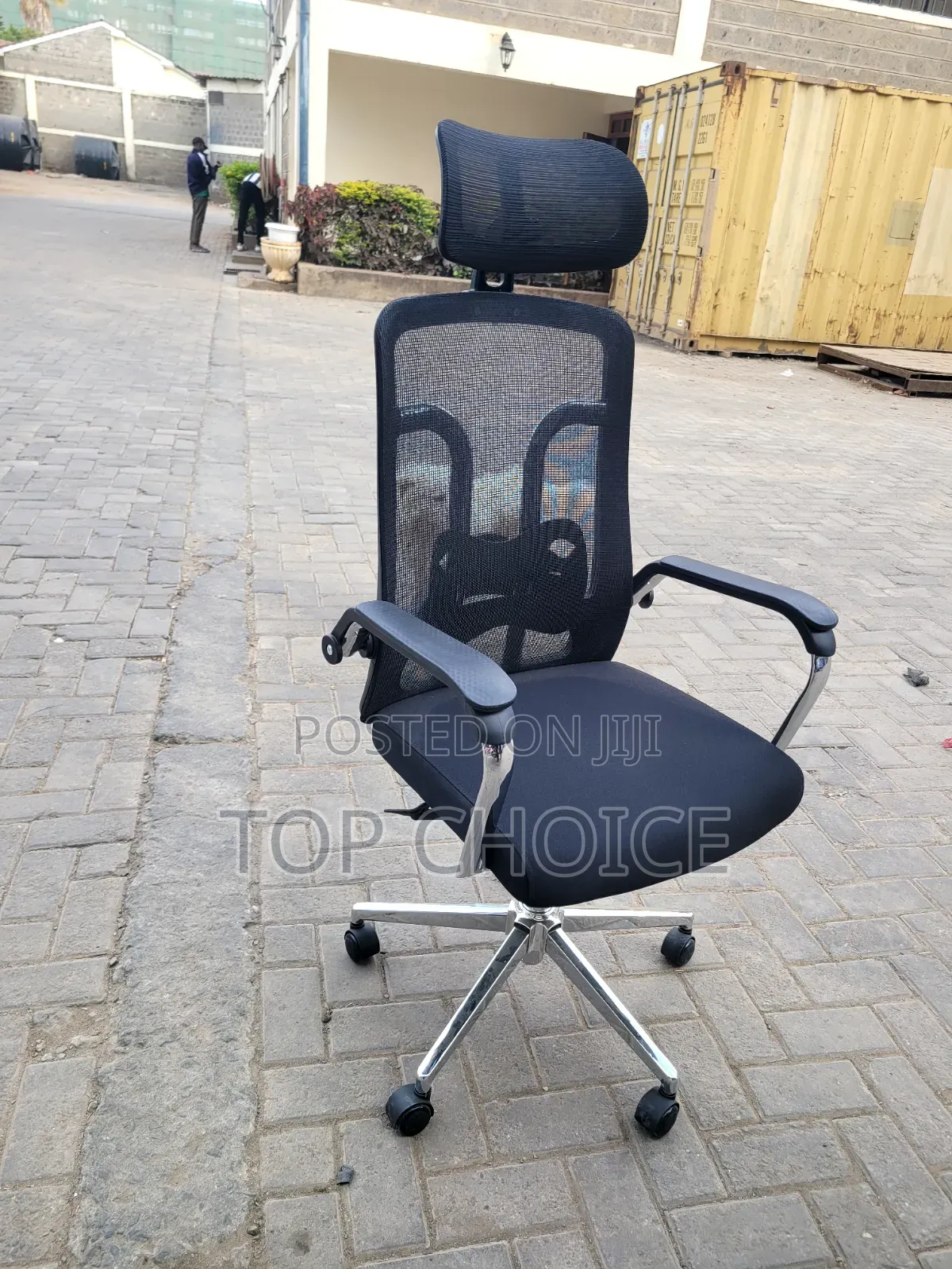 Executive Office Chair With Headrest Chrome Base