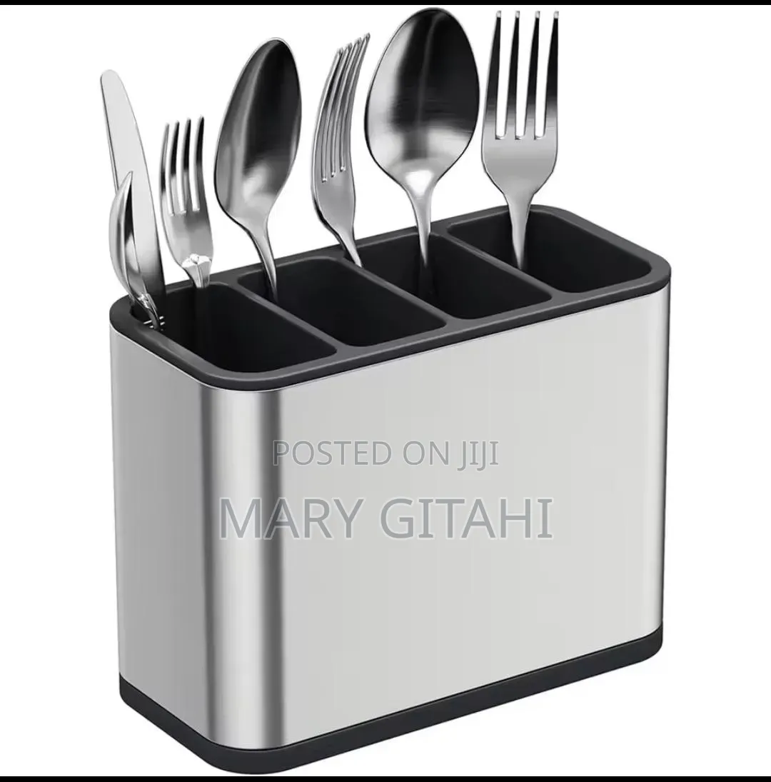 4- Compartment Stainless Steel Cutlery Organizer for Spoons,