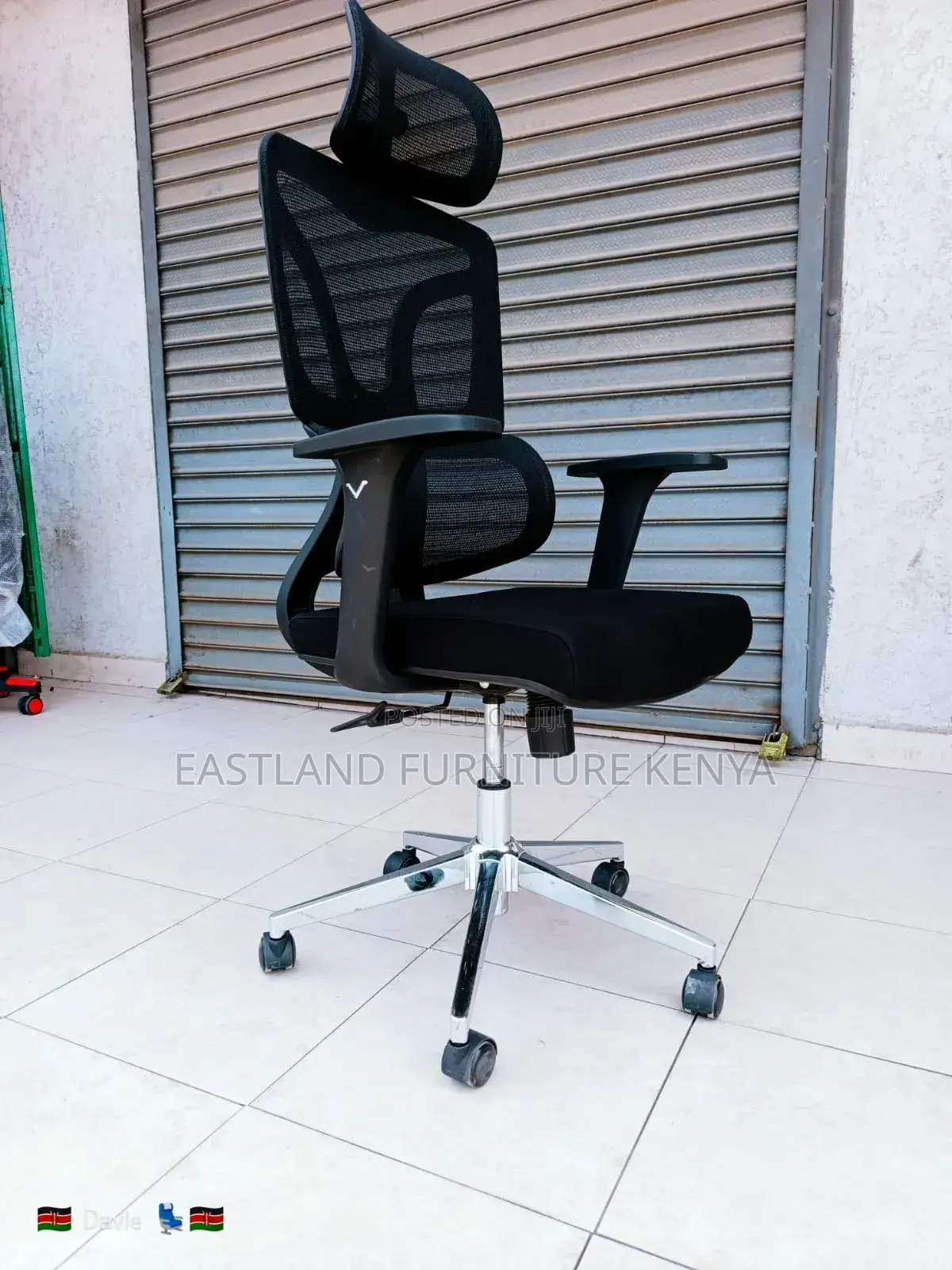 Ergonomic Mesh Office Chair With Headrest Lumbar Support - Black