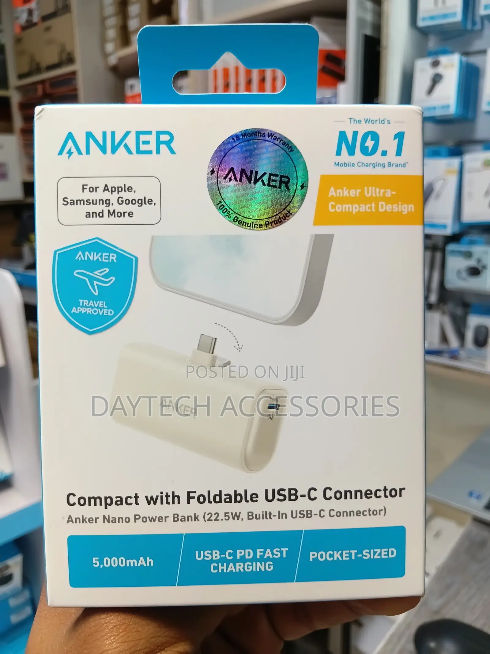 The Anker Nano USB-C Power Bank (22.5W, 5,000mAh)