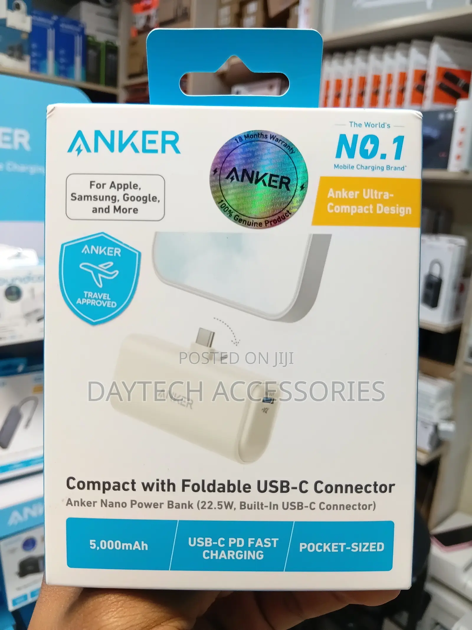 Anker Nano 22.5W Built in USB C Connector 5000 Mah Powerbank A1653H21