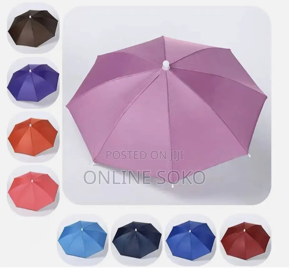 Foldable Umbrella Hat With Adjustable Headband – Sun Rain Protection